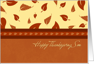 Happy Thanksgiving for Son Card - Fall Leaves card