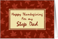 Happy Thanksgiving for Step Father Card - Red Leaves card