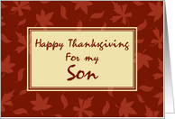 Happy Thanksgiving for Son Card - Red Leaves card