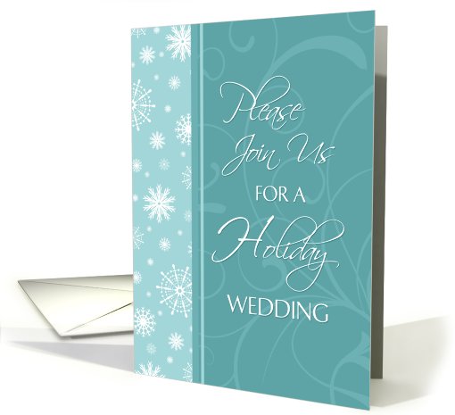 Christmas Wedding Invitation Card - Turquoise Snowflakes card (702766)