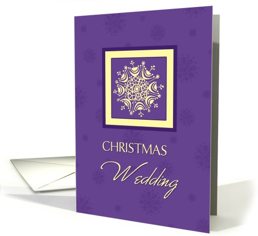 Christmas Wedding Invitation Card - Yellow Purple Snowflakes card