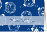 Winter Wedding Invitation Card - Blue Snowflake Decorations card