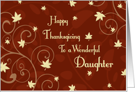 Happy Thanksgiving for Daughter Card - Red Yellow Fall Leaves card