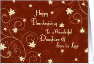 Happy Thanksgiving for Daughter & Son in Law Card - Red Yellow Fall Leaves card