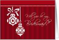 Bridesmaid Invitation Christmas Wedding Card - Red White Decorations card