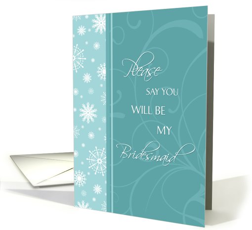 Bridesmaid Invitation Christmas Wedding Card - Turquoise... (706275)