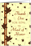 Thank You Maid of Honor Fall Wedding Card - Fall Leaves card