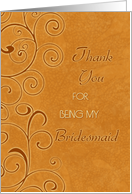 Thank You Bridesmaid Fall Wedding Card - Fall Swirls card