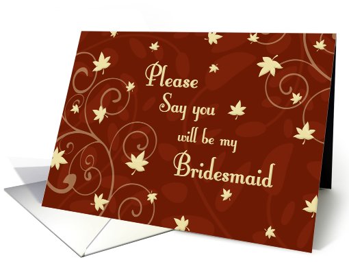 Bridesmaid Invitation Thanksgiving Wedding Card - Fall... (708983)