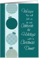 Christmas Dinner Invitation Card - Turquoise Decorations card