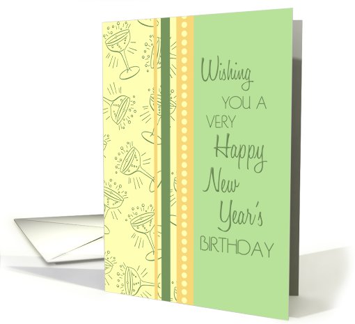Happy New Year's Birthday Card - Green, Yellow Orange... (716851)