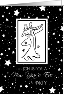 New Year’s Eve Party Business Invitation Card - Black & White Stars card