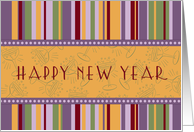 Business for Employee Happy New Year Card - Retro Stripes card