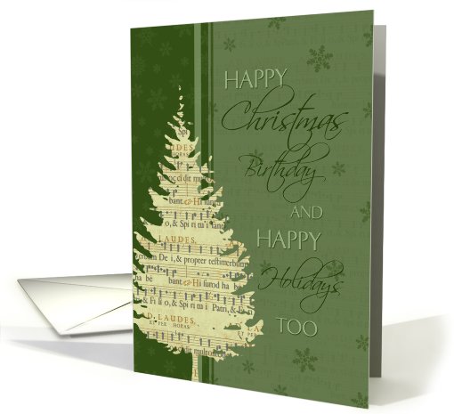 Christmas Happy Birthday Card - Green Christmas Tree card (717784)