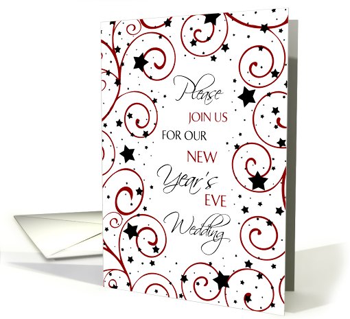 New Year's Eve Wedding Invitation Card - Stars & Swirls card (720688)