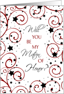 Matron of Honor New Year’s Eve Wedding Invitation Card - Stars & Swirls card