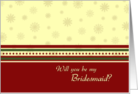 Bridesmaid Christmas Wedding Invitation Card - Classic Snowflakes card