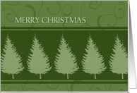 Merry Christmas Card - Green Trees card