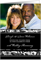 20th Wedding Anniversary Party Invitation Photo Card - Black & White card