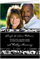 25th Wedding Anniversary Party Invitation Photo Card - Black & White card