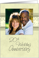 20th Wedding Anniversary Party Invitation Photo Card - Cream Floral card