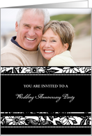 Wedding Anniversary Party Invitation Photo Card - Black & White card