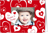 Happy Valentine’s Day for Grandparents Photo Card - Red Hearts card