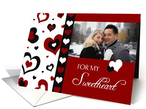 Happy Valentine's Day Sweetheart Photo Card - Red Hearts card (731676)