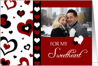 Happy Valentine’s Day Sweetheart Photo Card - Red Hearts card