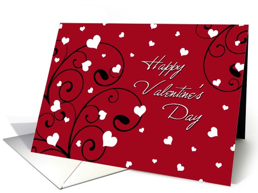 Happy Valentine's Day Boss Card - Red, Black, and White Hearts card