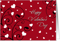 Happy Valentine’s Day Boss Card - Red, Black, and White Hearts card