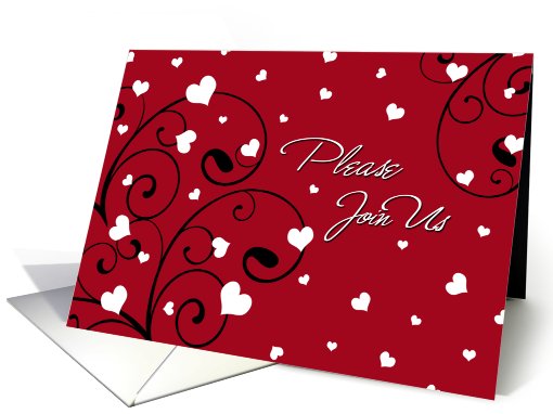 Valentine's Day Wedding Invitation Card - Red, Black, and... (731706)