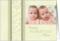 Happy Mother’s Day for Mom Photo Card - Beige Floral card
