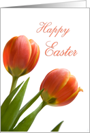 Business Happy Easter for Employee Card - Orange Tulips card