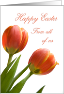 Business Happy Easter from Group Card - Orange Tulips card