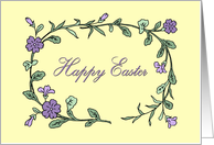 Business Happy Easter Card - Yellow & Purple Flowers card