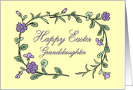 Happy Easter Granddaughter Card - Yellow & Purple Flowers card