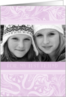 Happy Birthday Best Friend Photo Card - Lavender Floral card