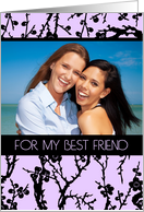 Best Friend Photo Card - Black & Purple Floral card