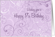 Happy 17th Birthday - Lavender Swirls card