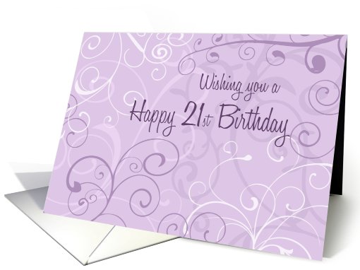 Happy 21st Birthday - Lavender Swirls card (744319)
