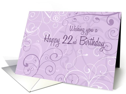 Happy 22nd Birthday - Lavender Swirls card (744320)