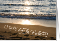 Happy 65th Birthday - Waves at Sunset card