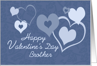 Happy Valentine’s Day for Brother - Blue Hearts card