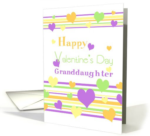 Happy Valentine's Day for Granddaughter  - Colorful Hearts card