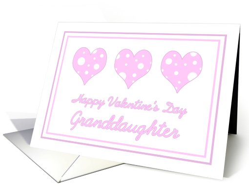 Happy Valentine's Day for Granddaughter  - Pink Hearts card (752588)