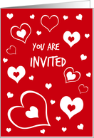 Valentine’s Day Party Invitation - Red Hearts card
