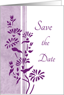 Wedding Save the Date - Purple & White Flowers card