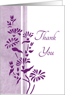 Wedding Gift Thank You - Purple & White Flowers card