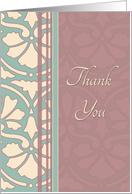 Wedding Gift Thank You - Antique Turquoise & Rose card